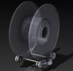 Printer material spool roller rack