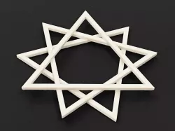 Baha'i Nine Pointed Star - Stacked Triangles
