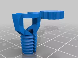 Bowden coupler clip extruder fitting Bigger version (for aluminium dual gear)