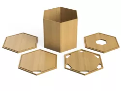 Hexagonal container with custom lids