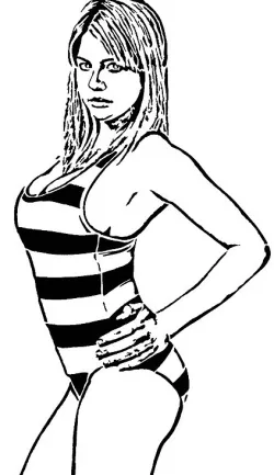 Beach Girl stencil 5