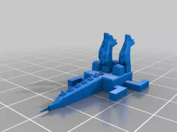 Hydra with detachable heads miniature low poly