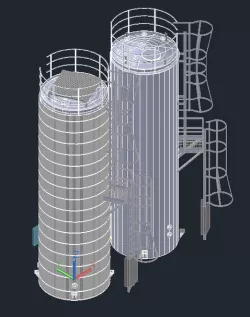 Food Grade oil tank 3d cad block