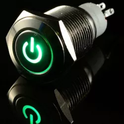 Metal LED Illuminated Latching 16mm Power Push Button ON-OFF Switch 12V