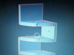 Mini display zig zag corner shelf