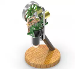 Vertical Stirling Engine With Glass Dome