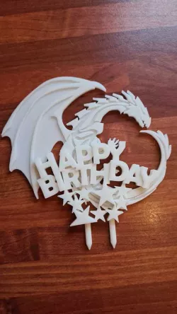 Happy Birthday Dragon Cake Topper