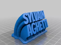 My Customized Sweeping 2-line name plate (text)