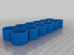 Parametric paint bottle holder (6x2 bottles, no step)
