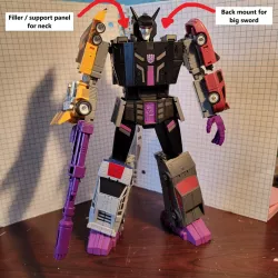 Transformers Magic Suare Menasor Back sword mount and support