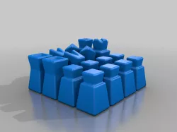 Brutalist Chess Set and Pieces