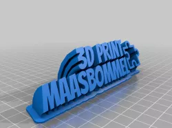 My Customized Sweeping 2-line name plate (text) 3d pm