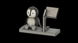 Watch Stand with Penguin Figurine
