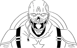 Zombie Captain America stencil