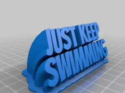 My Customized Sweeping 2-line name plate (text)keep swimming