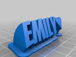 My Customized Sweeping 2-line name plate (text)
