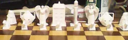 my first attempt at 3d printer. used thingiverse dr no chess set.