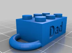 Dad Customized LEGO compatible Text Brick Key Fobs