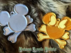 Disney Mouse & Crossbones Dog Tags / Keyrings 