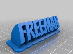 freeman Sweeping 2-line name plate (text)