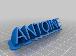 My Customized Sweeping 2-line name plate (text)