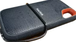 SanDisk portable SSD USB-C dust cap with keeper