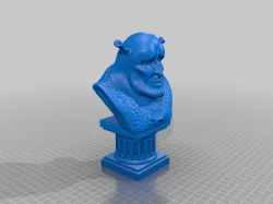 Handsome Shrek Bust on Pedestal 