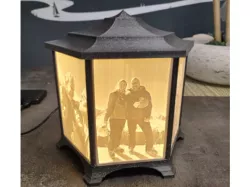 Hexagon LED Litophane Lamp