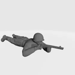 Russian Soldier PPSh41 lying down WW2