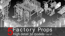 5 Factory Props- High detail 3d models- Vol 07 Low-poly 3D model