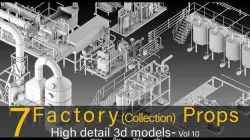 7 Factory Collection Props- High detail 3d models- Vol 10 Low-poly 3D model