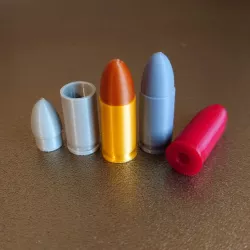 9mm Luger replica and snap cap