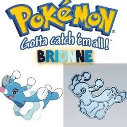 Amazing Pokemon Brionne Cookie Cutter Stamp Cake Decorating  3D model