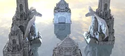 Ancient Assyria temple with eagles 3D model