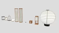 Andon-Ancient Japanese lighting- Low-poly 3D model