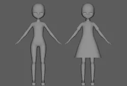 Anime style Loli Shota Character Base Low-poly 3D model