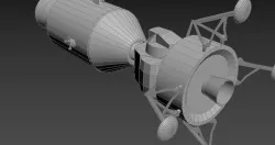 Apollo command Service module and Lunar Module 3D model