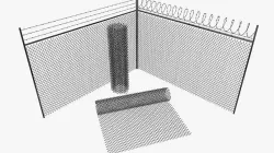 Barbed Wire Fence 3D model