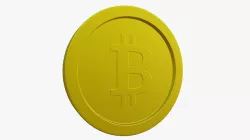Bitcoin coin Low-poly 3D model
