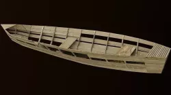 Boat crushed Low-poly 3D model