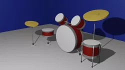 Drums Low Poly drum set 3D model