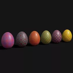 Easter Eggs Designs One Low-poly 3D model