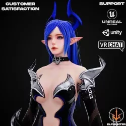 EXCLUSIVE EDITION RIGGED CHARACTER ELF BLUE DEVIL Low-poly 3D model