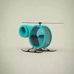 Futuristic Helicopter Low-poly 3D model