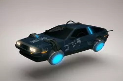 Futuristic Sci-Fi Flying Car - DeLorean 3D model
