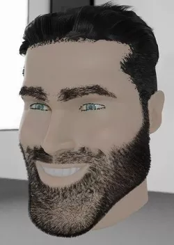 Gigachad Face Model Low-poly 3D model