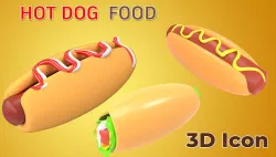 Hotdog-food Low-poly 3D model