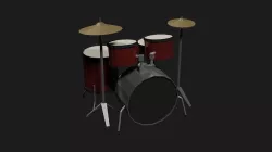Lowpoly Drums drum set Low-poly 3D model