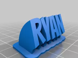 My Customized Sweeping 2-line name plate (text)