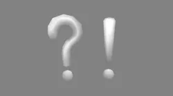 Question mark and exclamation mark - grey Low-poly 3D model